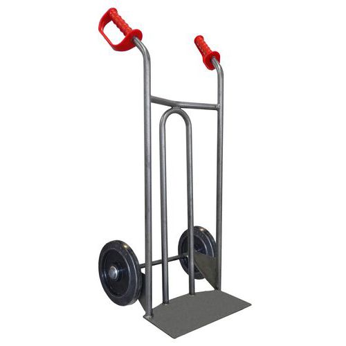 Stockman - Diable Acier Incurvé 250 kg Roues Caoutchouc Plein Gris - 1119 mm Hauteur - Robuste et Fiable