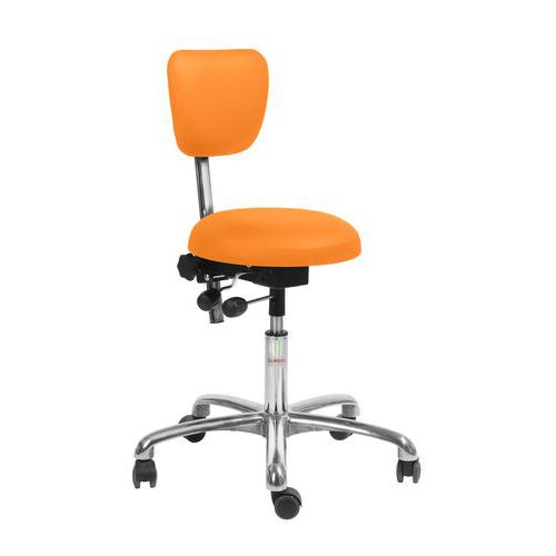 Chaise Oxford Imitation Cuir - Orange - 58 Cm