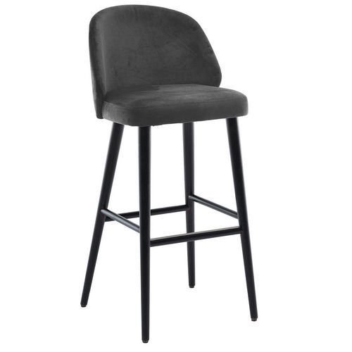 Tabouret Inter - Hêtre - Monolith Anthracite- H77- Oscar Bst