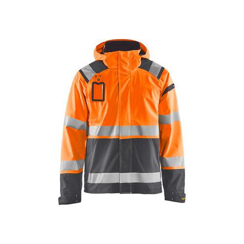 Veste Hardshell Stretch 2d Orange Fluo Gris Anthracite