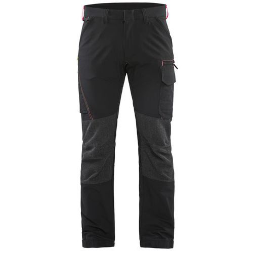 Pantalon De Travail Maintenance Stretch 4d Noir/rouge D124