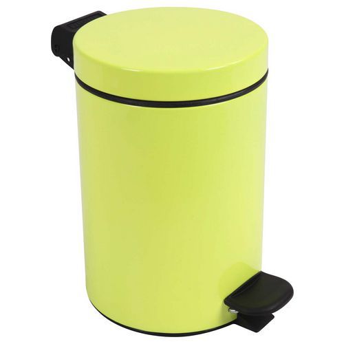 Poubelle Pour Sanitaire Pour Salle De Bain Retro 3l - Jaune Fluo