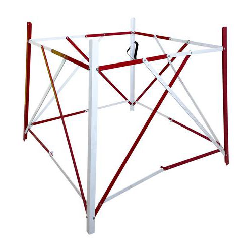 Viso - Barrière de chantier extensible carrée - Rouge/blanc - 900 mm - Sécurité et visibilité