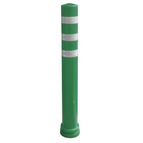 Viso - Balise flexible à mémoire de forme Ø 80x810 mm - Vert - Usage Parking Extérieur - Fixation à sceller