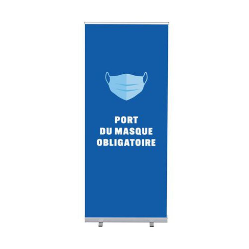 Roll-banner Budget 85 Komplett-set Port Du Masque Obligatoire Bleu Français