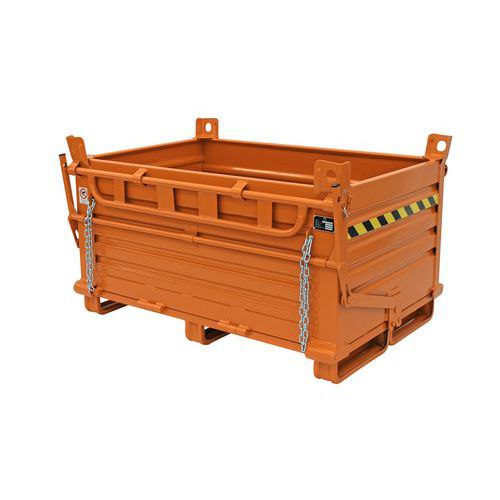Bennes à Ouverture Basculante Par Le Bas En Acier Orange
