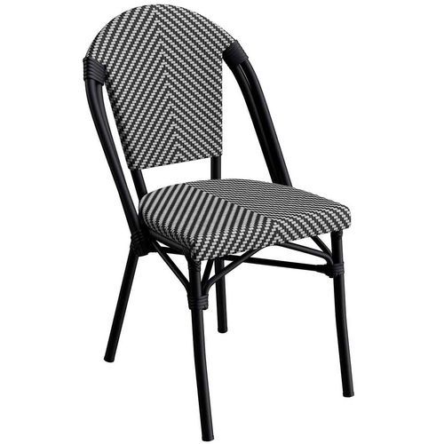 Chaise Extérieure - Alu Epoxy - Textilène Noir/ Gris- Drouot