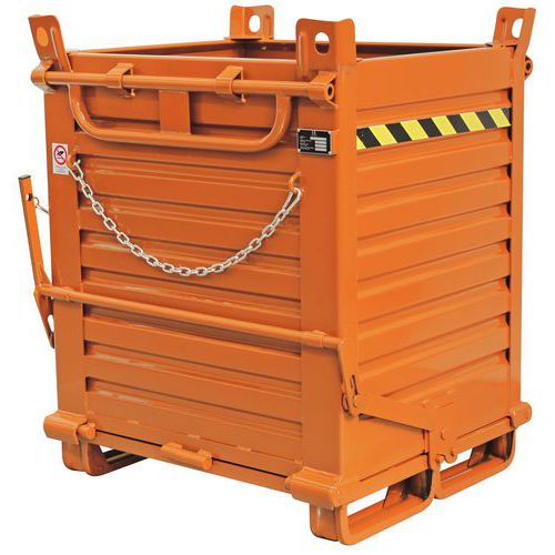 Bennes à Ouverture Basculante Par Le Bas En Acier Orange