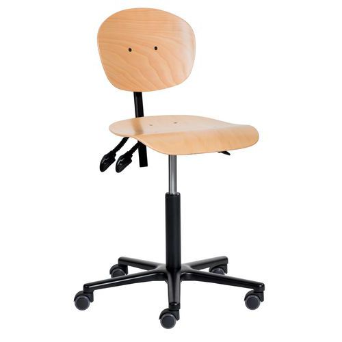 Siège Natur Bas Sur Roulettes Profondeur Réglable Aluminium