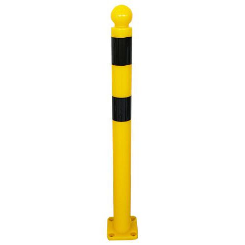 Viso - Poteau Flexible à Platine Ø80mm 1000mm Noir/Jaune - Fixation à Visser - Usage Entrepôt Intérieur/Extérieur