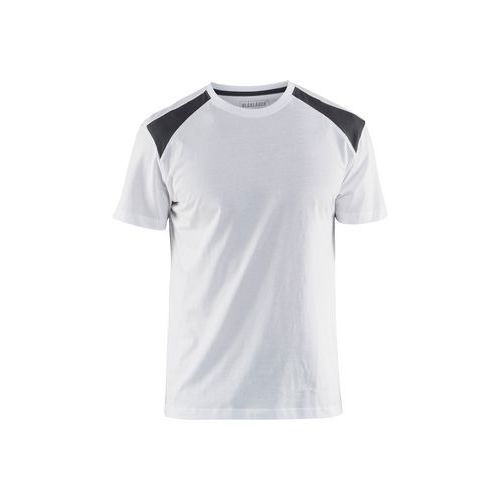 T-shirt Bicolore Blanc/gris Foncé S