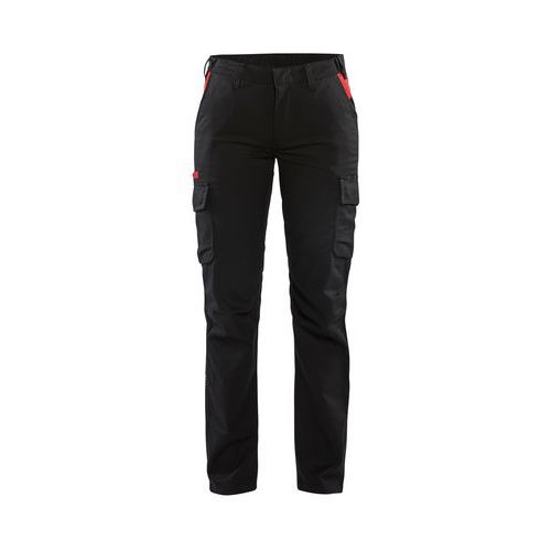 Pantalon De Travail Industrie Stretch 2d Femme Noir/rouge C44