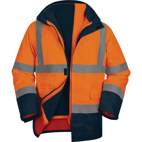 Parka 5 En 1 Haute Visibilité Orange Fluo-marine Taille 5xl