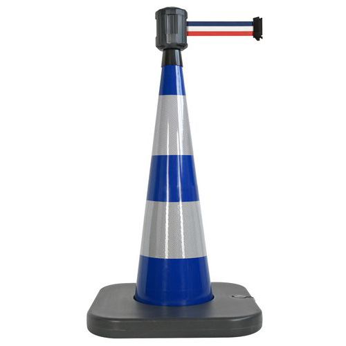 Cône De Balisage Base Bleu - 4mx5cm - Bleu/blanc/rouge
