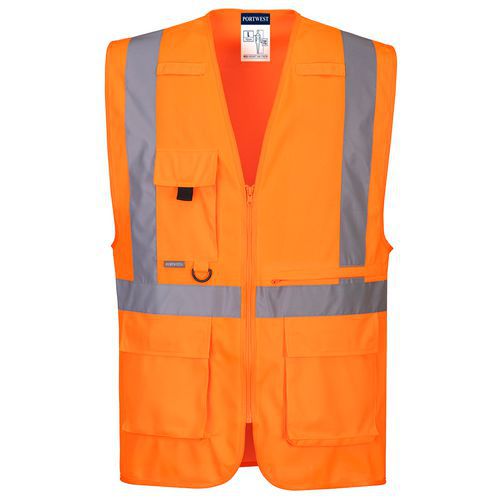 Gilet Executive Haute Visibilité Avec Poche C357 Orange 4xl