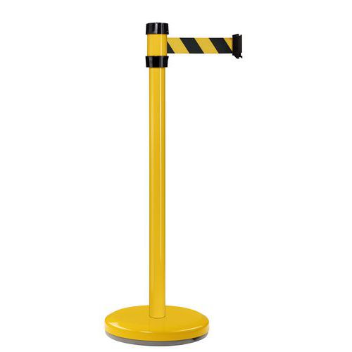 Viso - Poteau intérieur jaune à sangle 2m Noir/jaune - Hauteur 1m - Usage collectivité - Idéal pour délimiter les espaces