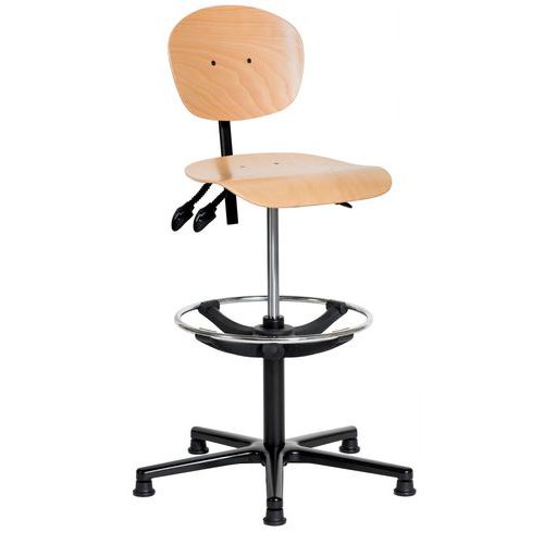 Siège Natur Embase Polyamide Avec Repose-pieds Sur Patins