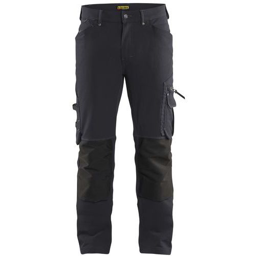 Pantalon De Travail X1900 Artisan Stretch 4d Sans Poches Flottantes Gris Foncé/noir C46