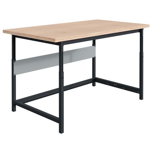 Sofame - Poste de travail PACKLOG réglable en hauteur - L1200mm Hêtre/Gris Clair - Charge 300kg - Éco-responsable