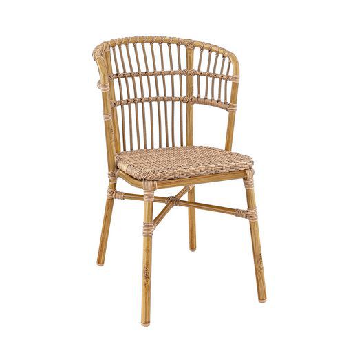 Chaise Extérieure- Alu- Tressage Pe Rotin Noisette - Orleans