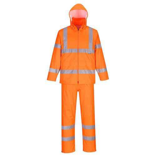 Ensemble Pluie Enroulable Haute Visibilité H448 Orange M