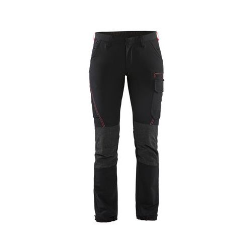 Pantalon De Travail Maintenance Stretch 4d Femme Noir/rouge D23
