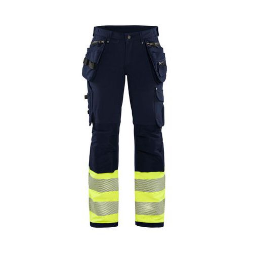 Pantalon Haute-visibilité Stretch 4d Femme Marine Jaune D23