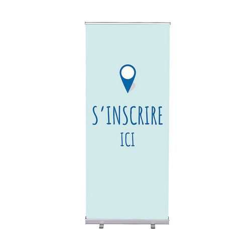 Roll-banner Budget 85-200 Ensemble Complet Rapport Ici Bleu