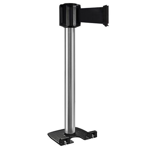 Poteau Extérieur Chromé À Sangle 10mx10cm - Noir