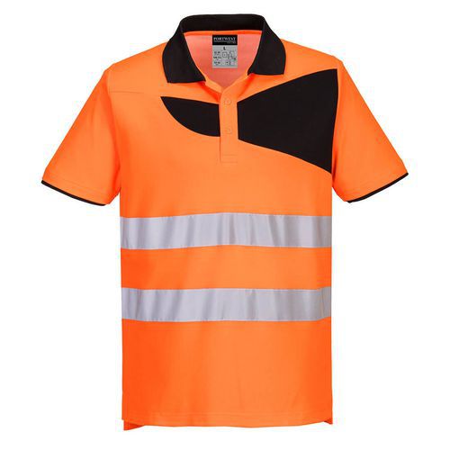 Polo Haute Visibilité Pw2 Noir/orange Xl