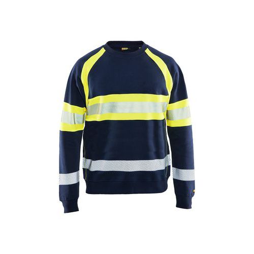 Sweat Haute Visibilité Marine Jaune Fluo 6xl