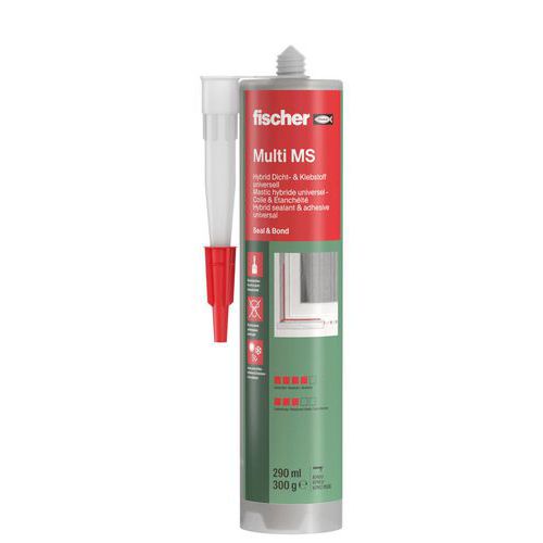 Fischer - Mastic Colle Multi MS Blanc 290 ml - Universel et Refermable