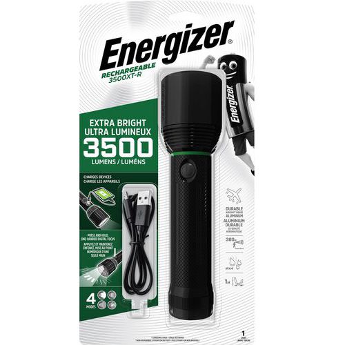 Energizer - Lampe Torche Métal 3500 Lumens - 12h Autonomie - Portée 300m - LED Puissante