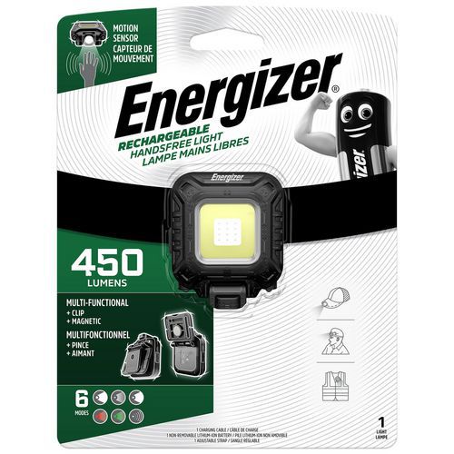 Energizer - Lampe Torche Frontale et Projecteur - 450 Lumens - 10h Autonomie - LED Puissante