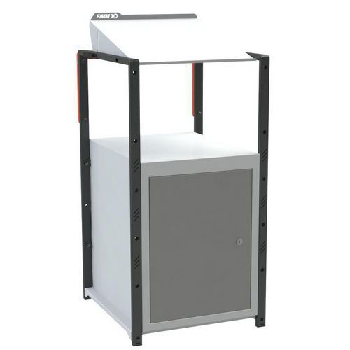 Fimm - Pupitre sur patins inclinable 1 bloc porte Bleu - Charge 150kg - Livré monté - Éco-responsable