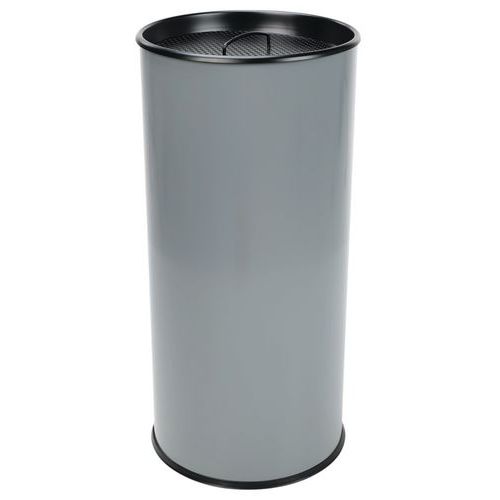 Manutan Expert - Cendrier à sable rond 60L Gris - Acier inoxydable - Extérieur - 72cm Hauteur