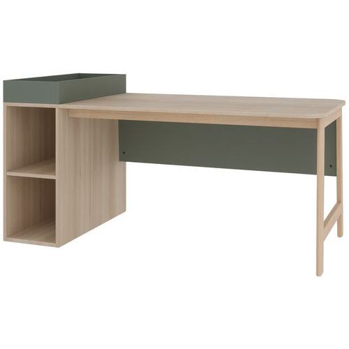 Bureau Blois 140x80 Cm Caisson Ouvert Gauche Vert /acacia