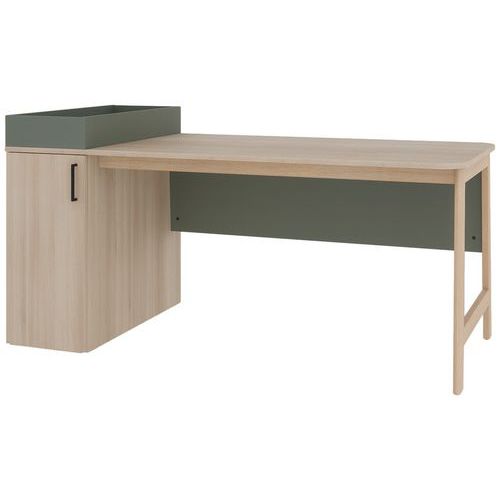 Bureau Blois 140x80 Cm Caisson Gauche 1 Porte Vert /acacia