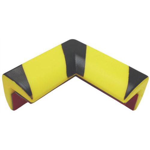 Manutan Expert - Protection d'angle adhésive Polyuréthane Noir/jaune - 70mm x 70mm x 30mm - Sécurité renforcée