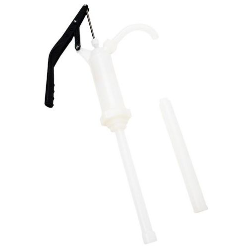 Manutan Expert - Pompe à levier PVDF - 0.3 L/mouvement - 889mm tube - Eau, huile, carburant, chimique