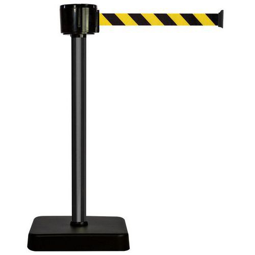 Novap - Poteau à sangle 12m Noir/jaune - Intérieur/Extérieur - Manutention Sécurisée