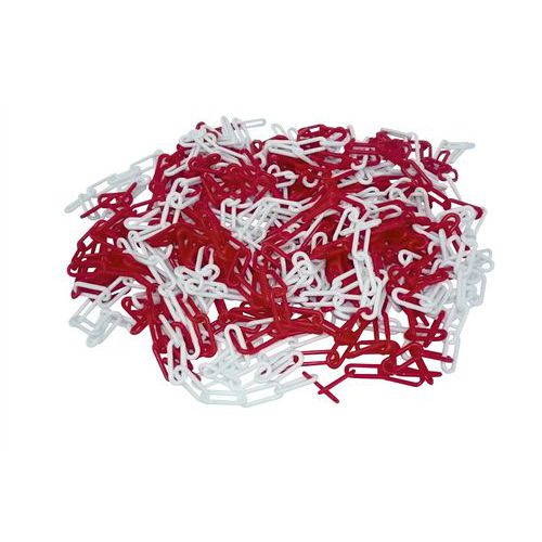 Schake - Chaîne Soudée Chantier - 10m - 6mm - Rouge/Blanc - Sécurité Durable