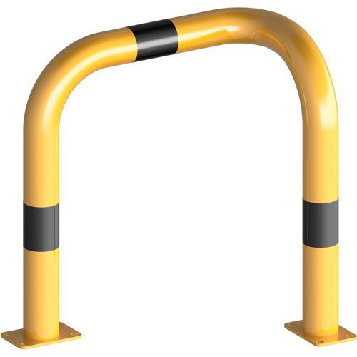 Schake - Arceau antichoc 90° à cheviller - Jaune/Noir 650mm - Barrière permanente extérieure - Sécurité chantier
