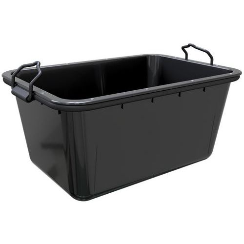 Schake - Bac à mortier 200L Noir - Plastique et Acier - Empilable - Idéal Stockage