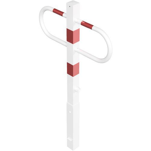 Schake - Barrière amovible serrure triangulaire - Blanc/Rouge - 900mm x 800mm - Sécurité Voirie
