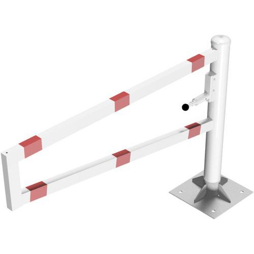 Barrière-porte À Cheviller Pour Cadenas-1500 Mm-blanc/rouge