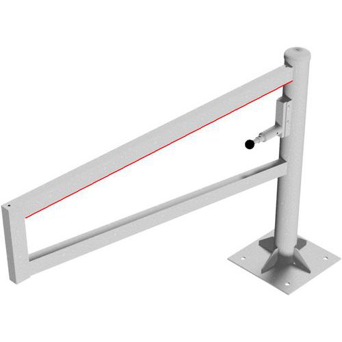 Schake - Barrière Pivotante Galvanisée à Cheviller Cadenas - 1500mm - Voirie - Blanc - 950mm Hauteur