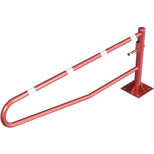 Barrière Pivotante À Cheviller Cadenas-rouge/blanc-2500mm