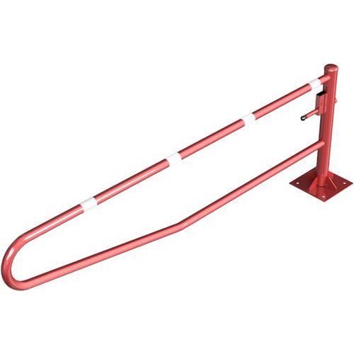 Schake - Barrière Pivotante Cheviller Serrure Profilé - 3000mm Rouge/Blanc - Hauteur 950mm - Sécurité Voirie