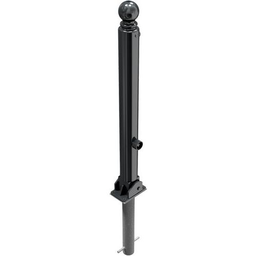 Schake - Borne 485B rabattable à bétonner - Blocage triangulaire - Acier Noir - 900mm utile - 13kg